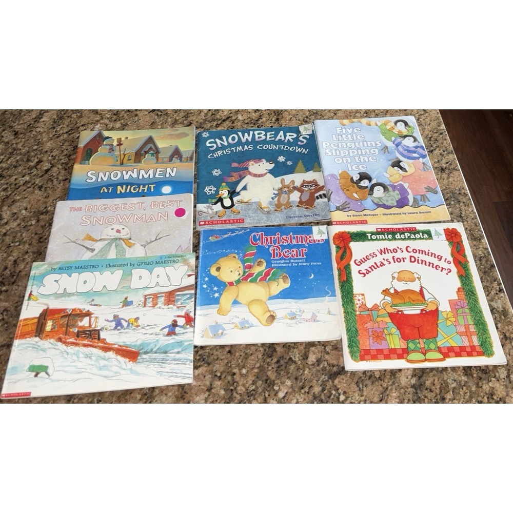 Winter Christmas Books For Kids Lot 7 Books Classroom Teacher Library Holiday